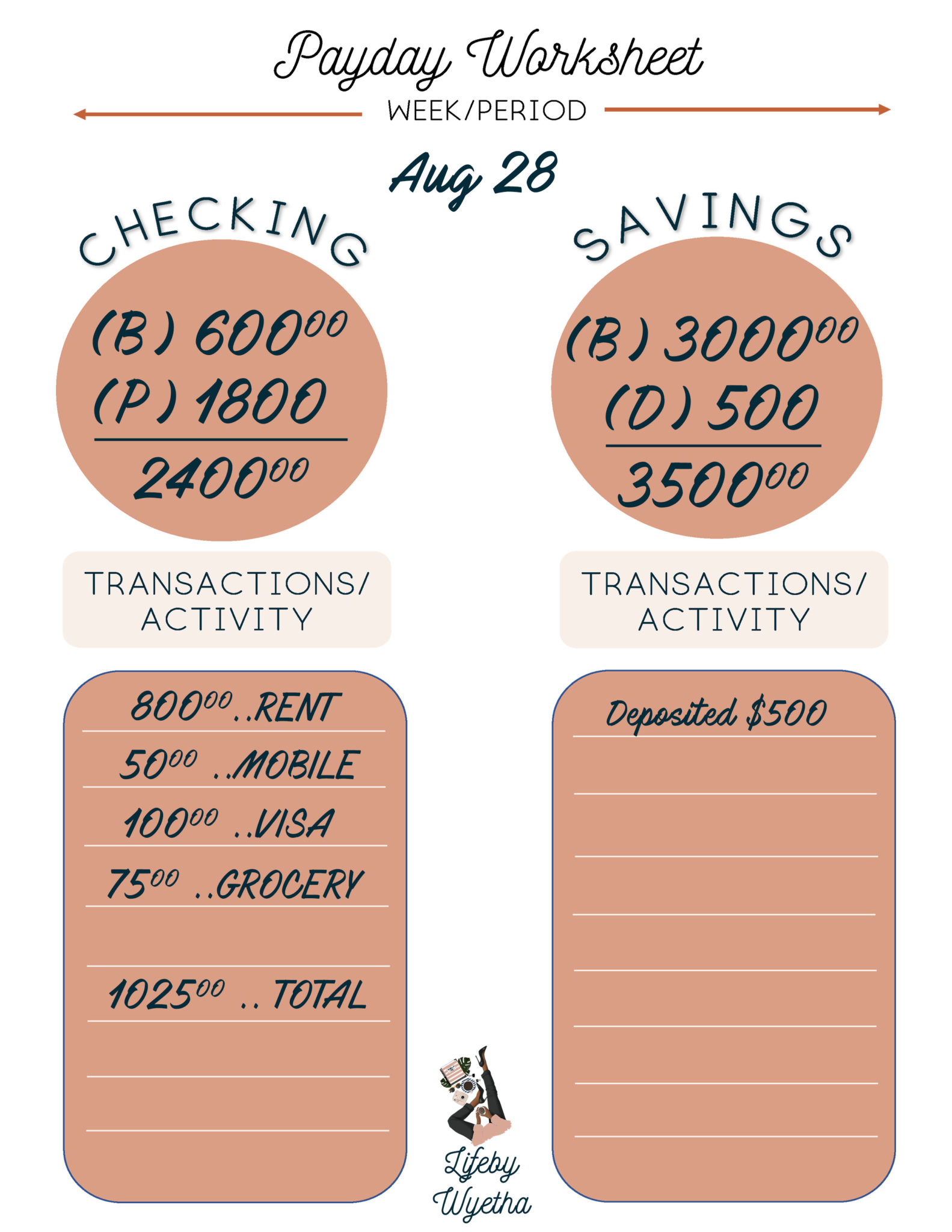 New Payday Worksheet!