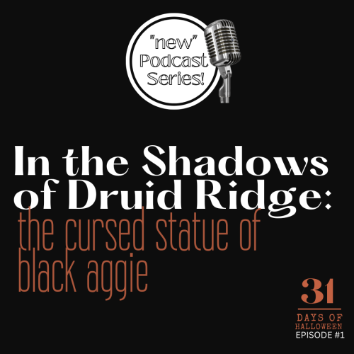 Day #2: PODCAST, In The Shadows of Druid Ridge...The Curse of Statue of Black Aggie
