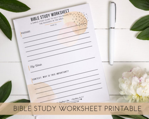 Bible Study Worksheet